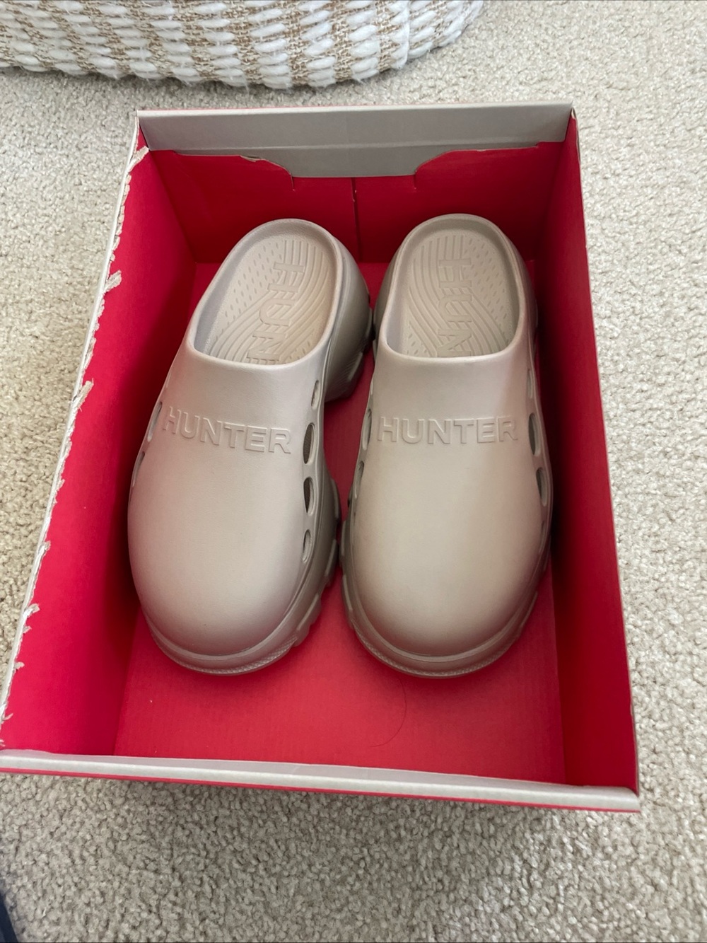 Hunter Bryce Platform Clogs Women’s Size 9 Light Natural Mules Shoes Sandals - Picture 3 of 9